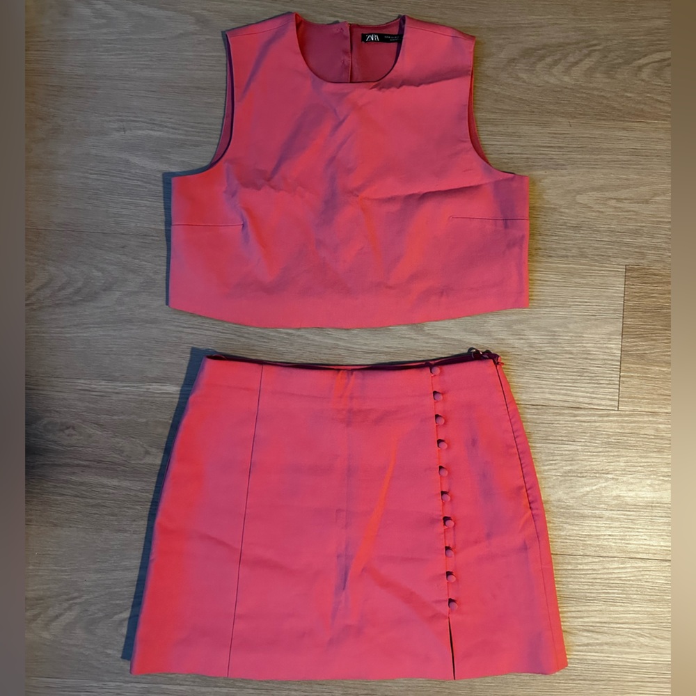 Zara Skirt Top Set Pink M
